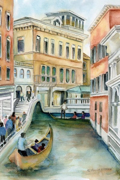 Paula Nathan: Venice, Italy-Canal And Gondola by Paula Nathan
