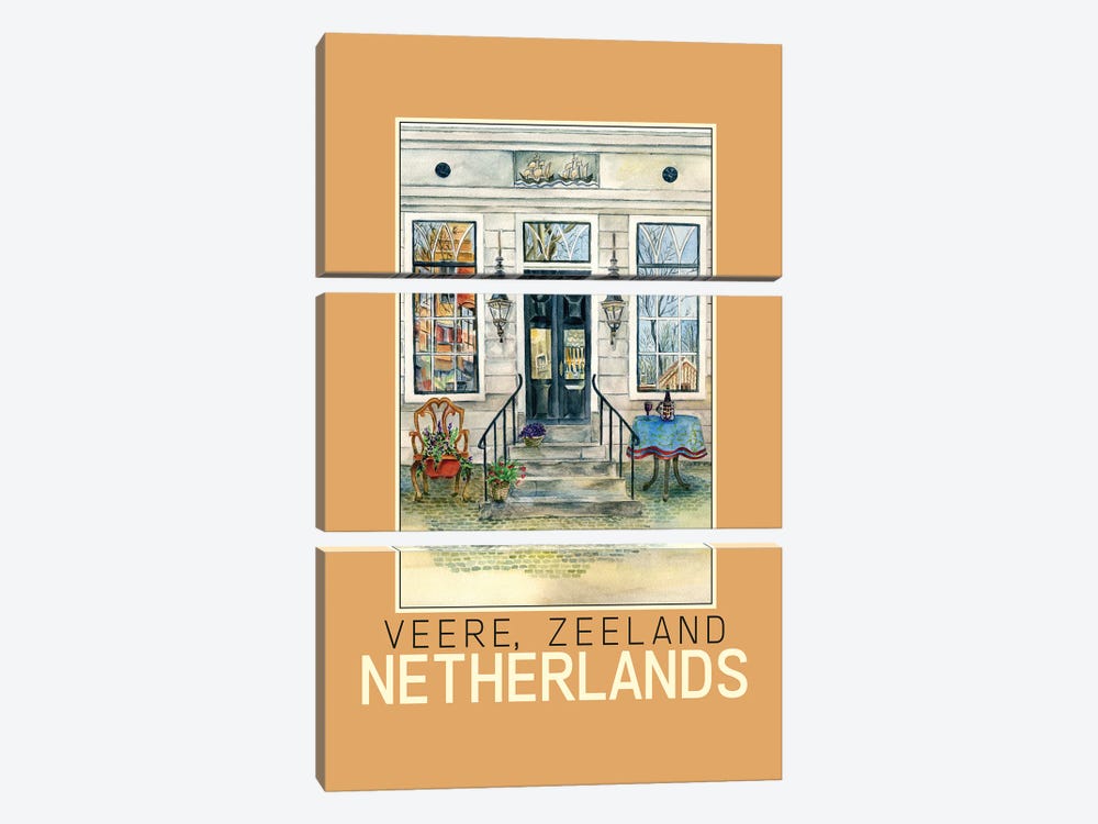 Veere Zeeland Netherlands Poster by Paula Nathan 3-piece Canvas Wall Art