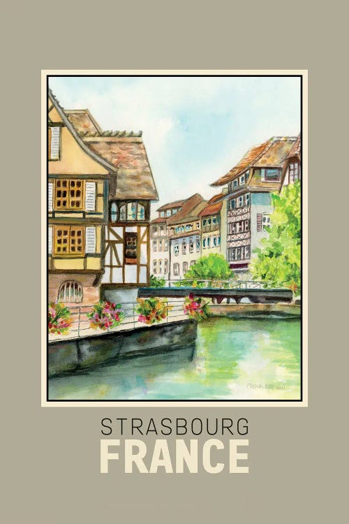 Strasbourg France Travel Poster by Paula Nathan wall art