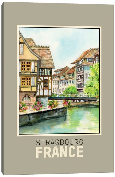 Strasbourg France Travel Poster Canvas Art Print