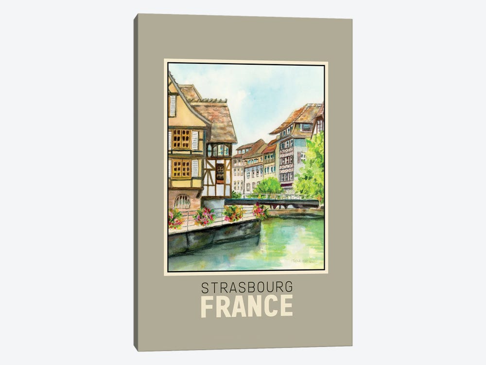 Strasbourg France Travel Poster by Paula Nathan 1-piece Canvas Print