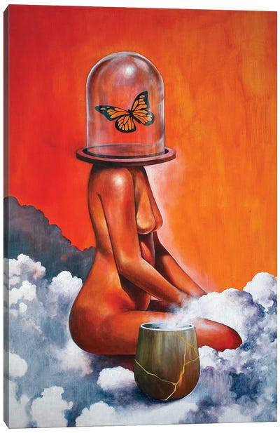 Slow Down, Breathe Canvas Art Print - Monarch Metamorphosis