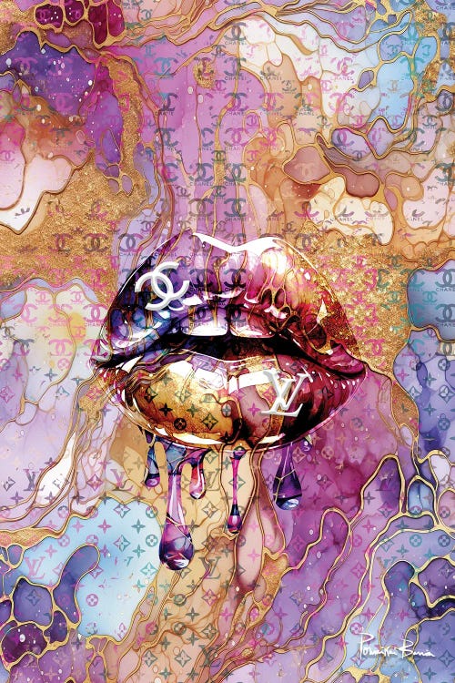 Lusciously Linked LV And CC Lips by Pomaikai Barron wall art