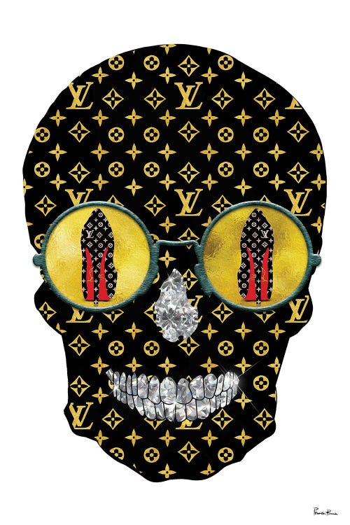 Louis Vuitton Black Gold Fashion Skull