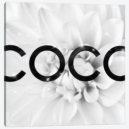 Black And White Coco Dahlia Fashion III Canvas Print #POB10} by Pomaikai Barron Canvas Art