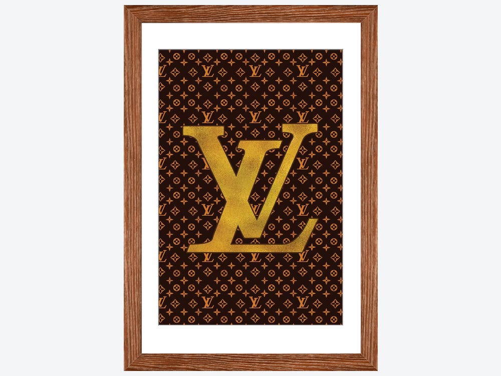 Framed Canvas Art (White Floating Frame) - Louis Vuitton Pink by Art Mirano ( Fashion > Fashion Brands > Louis Vuitton art) - 18x18 in