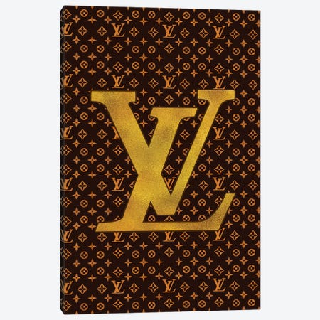 Framed Canvas Art (Champagne) - Louis Vuitton Colored by Art Mirano ( Fashion > Fashion Brands > Louis Vuitton art) - 26x26 in