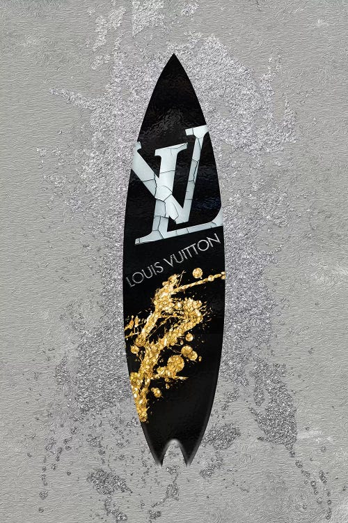 Framed Canvas Art (White Floating Frame) - LV Surfboard _2 by Pomaikai Barron ( Fashion > Fashion Brands > Louis Vuitton art) - 26x18 in