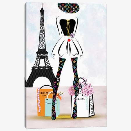 Paris Fashion Shopping Girl_Lv Canvas Print #POB143} by Pomaikai Barron Canvas Art Print