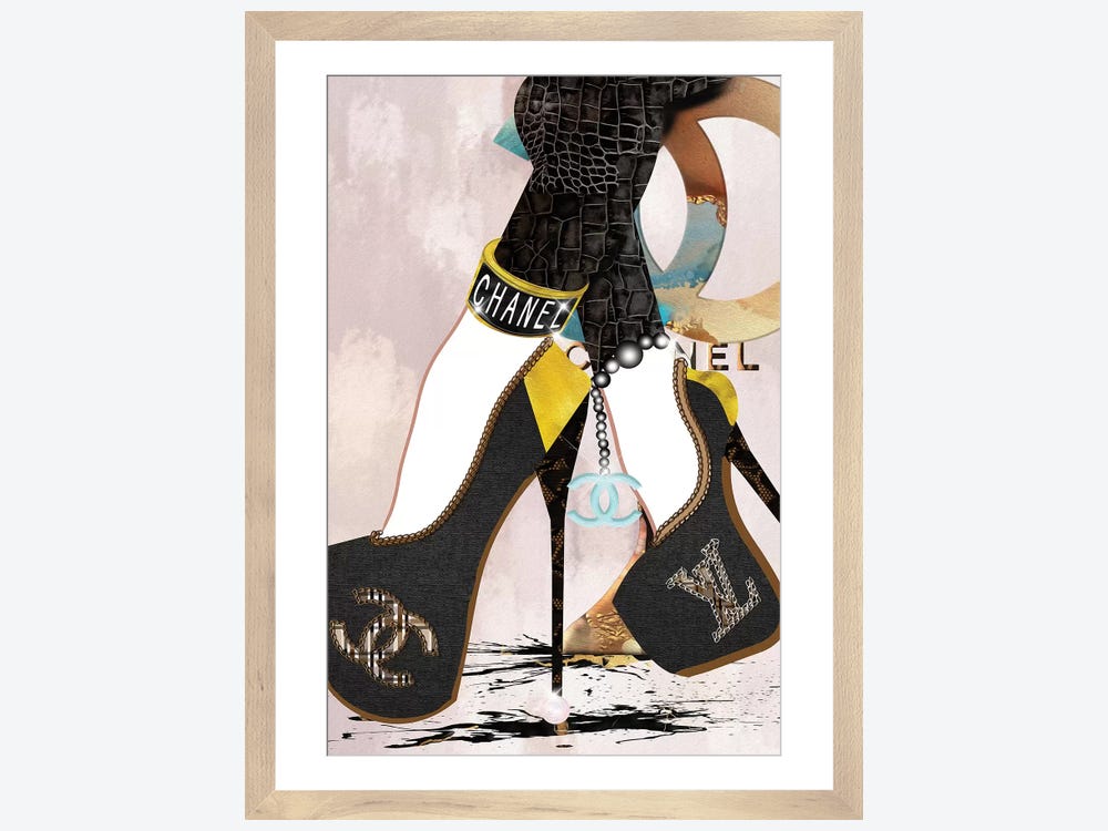  Gold Brown Fashion Wall Art Handbag High Heels Fashion  Illustration Art Print Of Watercolor Painting-Matte Paper Print & Stretched  Canvas Print : Handmade Products