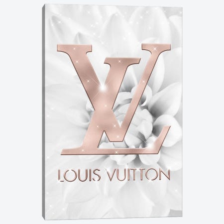 Framed Canvas Art (White Floating Frame) - LV Fashion V by Pomaikai Barron ( Fashion > Fashion Brands > Louis Vuitton art) - 26x18 in