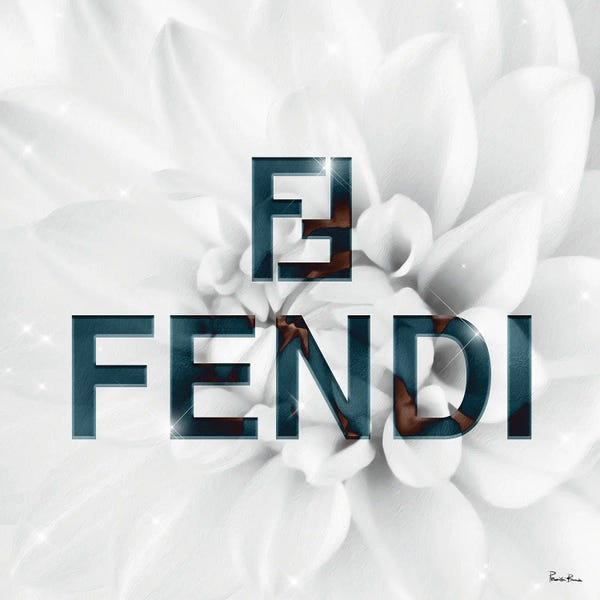 Fendi: White Turquoise Dahlia Fashion II by Pomaikai Barron