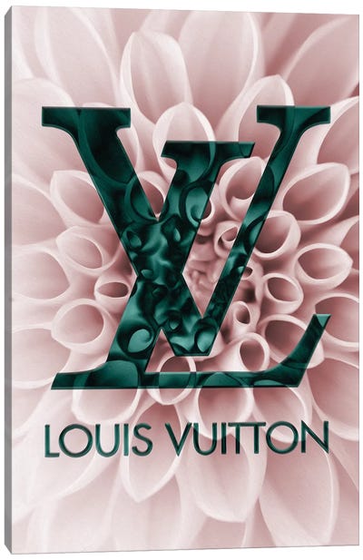 Blush Jade Dahlia Fashion IV Canvas Art Print - Louis Vuitton Art
