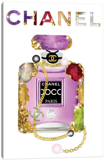 It's All About The Jewels Fashion Perfume Bottle Canvas Art Print - Chanel Art