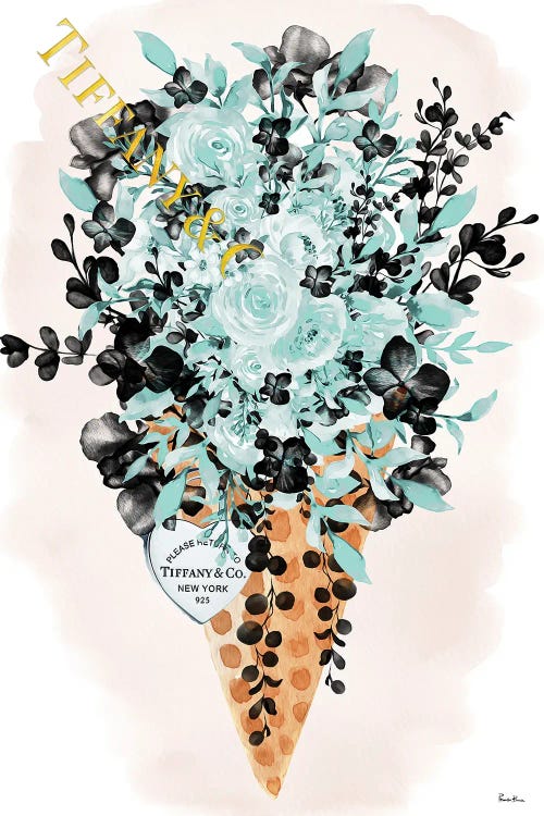 Teal Fashion Ice Cream Cone Bouquet