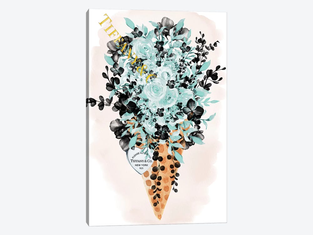Teal Fashion Ice Cream Cone Bouquet by Pomaikai Barron 1-piece Canvas Print