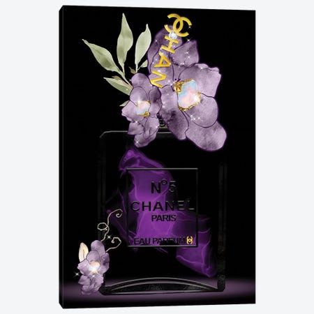 Shades Of Purple Fashion Perfume Bottle Canvas Print #POB238} by Pomaikai Barron Canvas Print