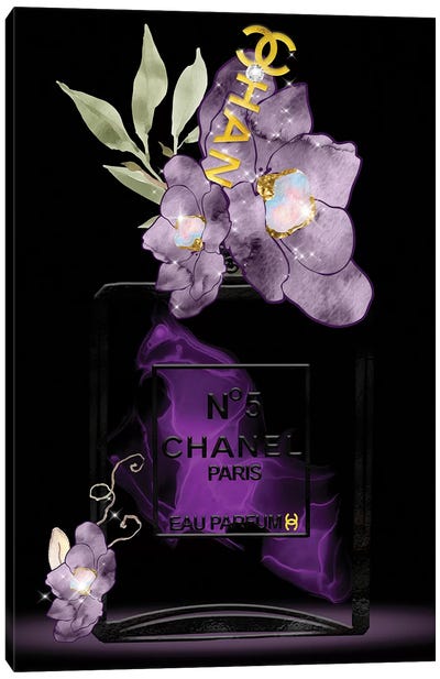 Shades Of Purple Fashion Perfume Bottle Canvas Art Print - Perfume Bottles