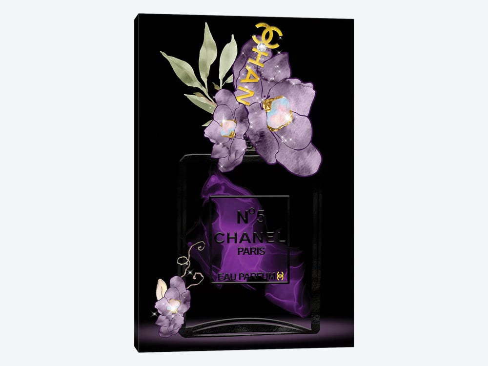 Shades Of Purple Fashion Perfume Bottle by Pomaikai Barron 1-piece Canvas Wall Art