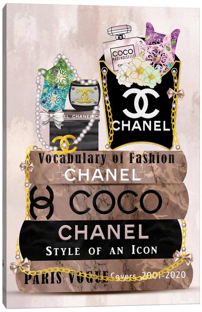 Style Of An Icon Fashion Book Stack And Fry Bag Canvas Art Print - Pomaikai Barron