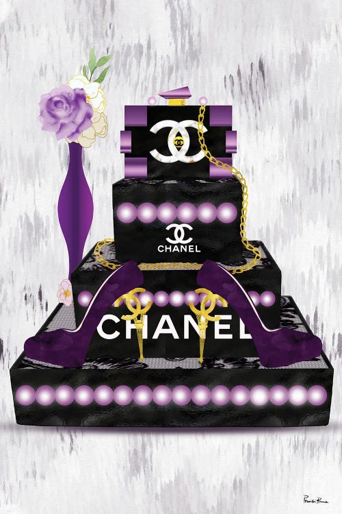 Purple Fashion Lego Clutch And Eiffel Tower High Heels