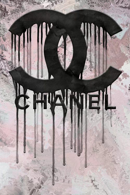 Grunged and Dripping CC by Pomaikai Barron Fine Art Paper Poster ( Fashion > Fashion Brands > Chanel art) - 24x16x.25