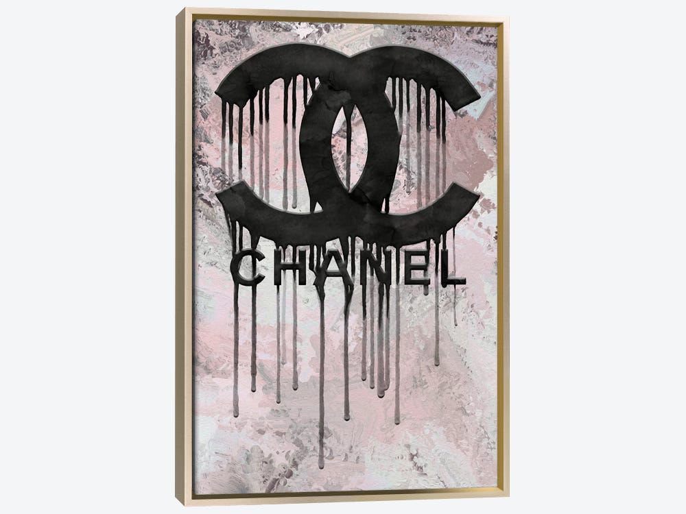 Chanel And More Dripping Logo With - Canvas Wall Art