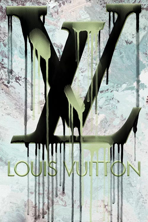 Louis Vuitton Logo Dripping Art Print Poster Black