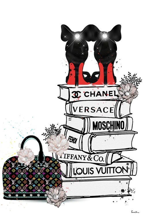 Bubu Heels On Fashion Book Stack And Lv Bag