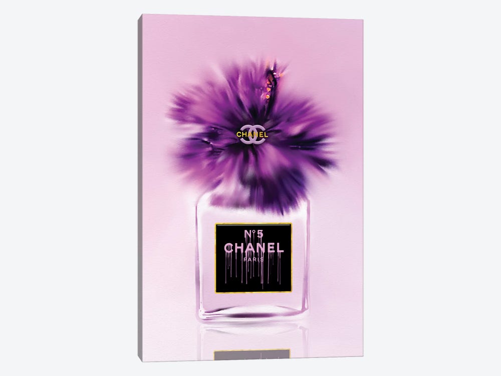 Passionately Purple Fashion Perfume Bottle by Pomaikai Barron 1-piece Canvas Art