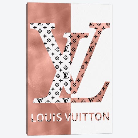 Pomaikai Barron Canvas Wall Decor Prints - Fashion Drips LV Chocolate de Moda ( Fashion > Fashion Brands > Louis Vuitton art) - 40x26 in
