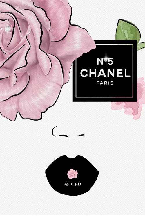 Framed Canvas Art (White Floating Frame) - Chanel RoseNice to Meet You! by Pomaikai Barron ( Fashion > Hair & Beauty > Lips art) - 26x18 in