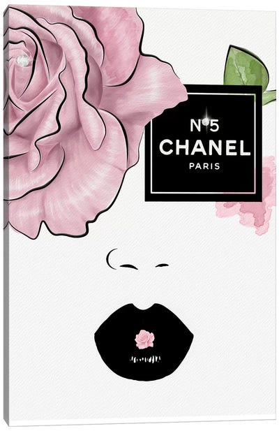 Chanel Rose...Nice To Meet You! Canvas Art Print - Lips Art