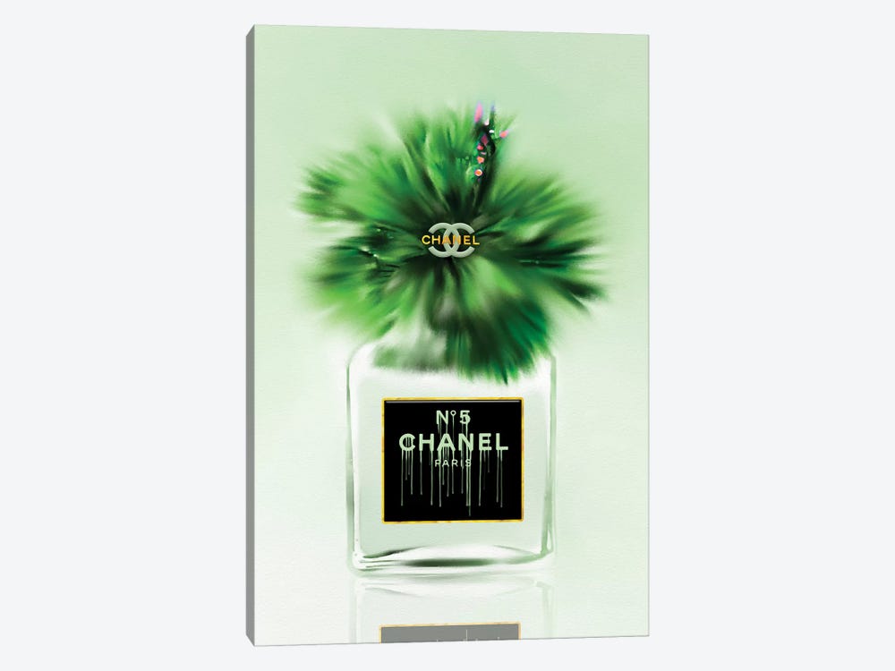 Green Dreams Fashion Perfume Bottle & Hibiscus by Pomaikai Barron 1-piece Canvas Art