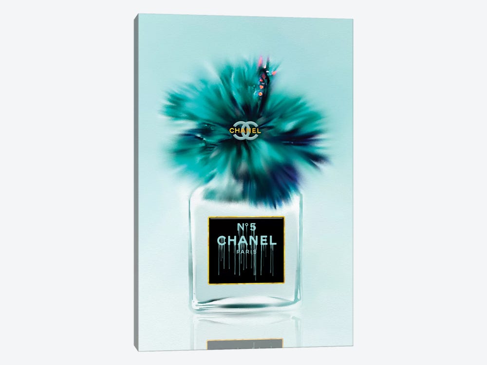 Tickle My Turquoise Fashion Perfume Bottle & Hibiscus by Pomaikai Barron 1-piece Art Print