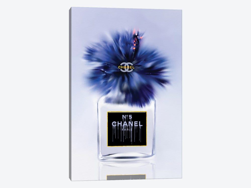 Little Bottle Blue Fashion Perfume Vase by Pomaikai Barron 1-piece Canvas Artwork