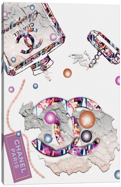 Kolor Me Krazy Spilled Champange Fashion Bottle Canvas Art Print - Pomaikai Barron