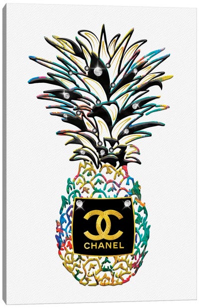 CC Savage Colorful Fashion Pineapple Canvas Art Print - Pineapple Art