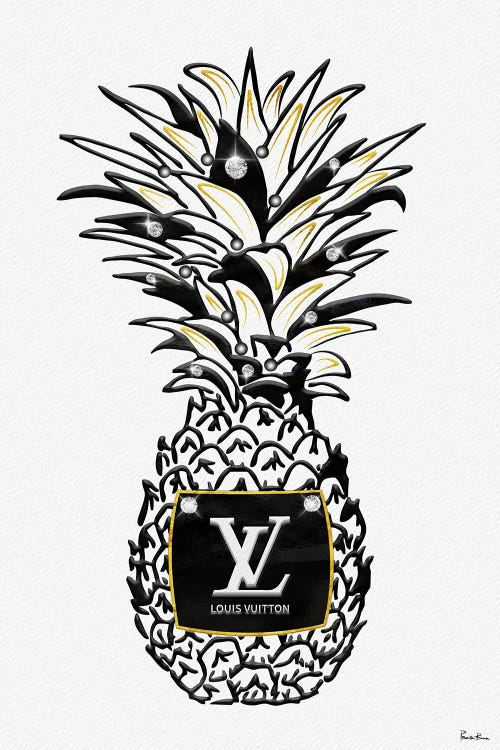 LV Black White Gold Fashion Pineapple With Diamonds & Pearls