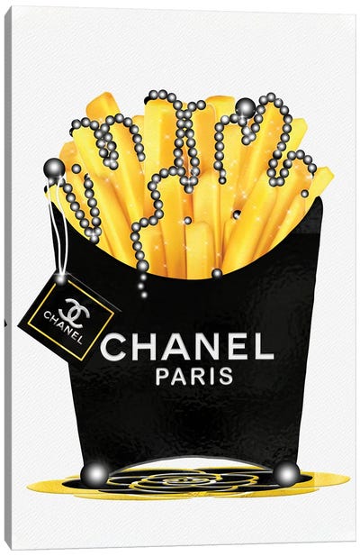 Fashion Fresh Chanel Fries & Pearls Canvas Art Print - American Cuisine Art