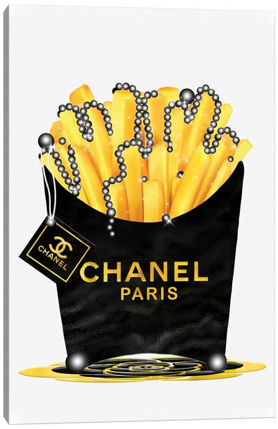 Fashion Fresh Chanel Gold Fries & Pearls Canvas Art Print - Pomaikai Barron