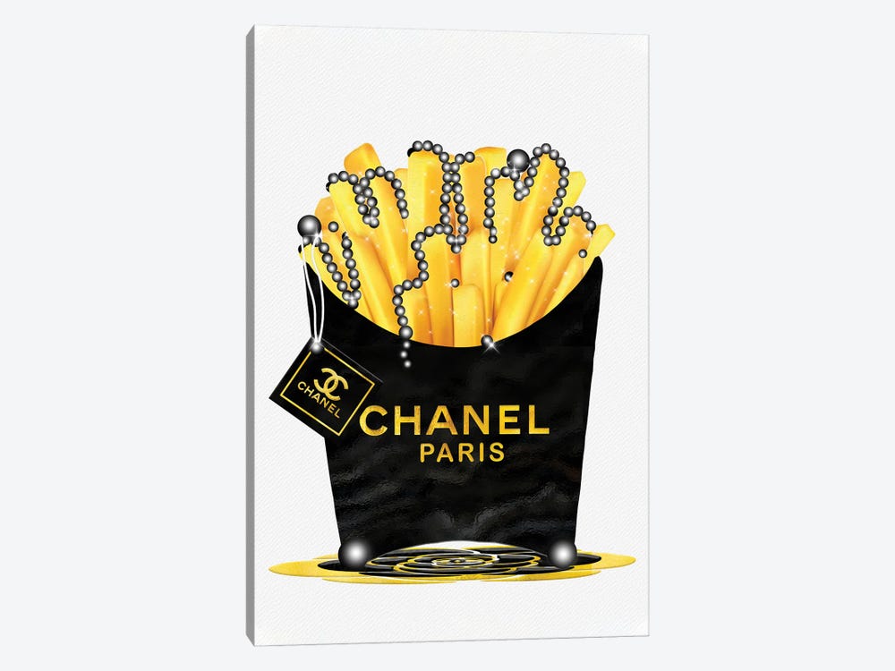 Fashion Fresh Chanel Gold Fries & Pearls by Pomaikai Barron 1-piece Canvas Art Print