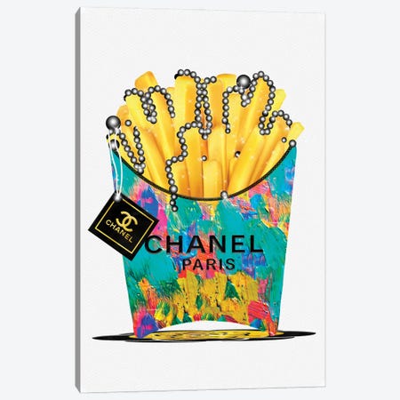 Fashion Fresh Chanel Rainbow Fries & Pearls Canvas Print #POB308} by Pomaikai Barron Art Print