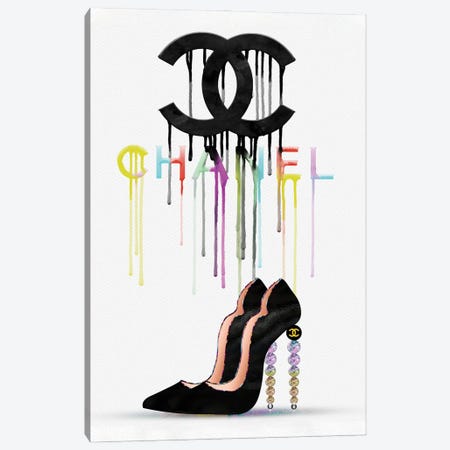 Stupell Industries Elegant Black Bow Heels Fashion Glam Bookstack Graphic Art Gallery-Wrapped Canvas Print Wall Art, 36x48, by Amanda Greenwood