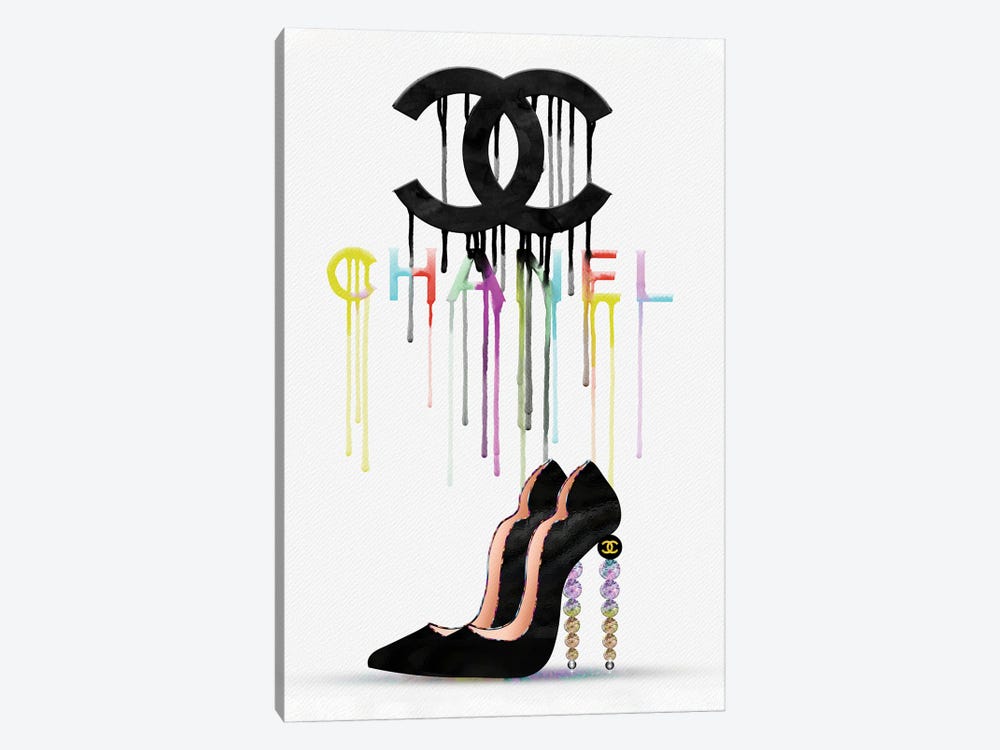 Walking On Rainbows CC Fashion Drips & High Heels 1-piece Art Print