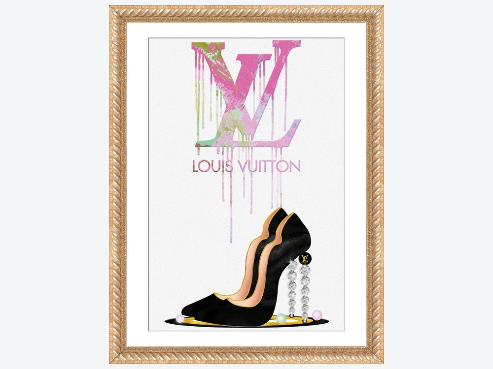iCanvas Bejeweled Fashion Book Stack And Lv High Heel by