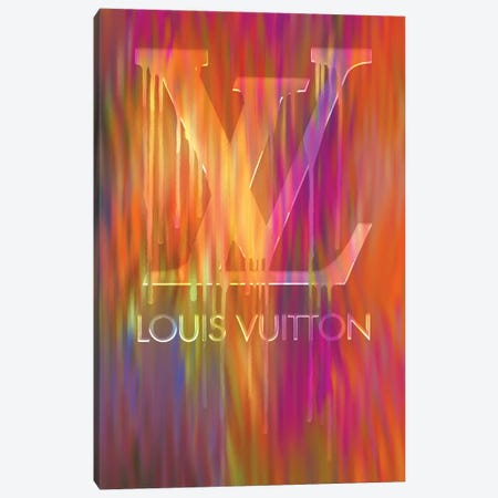 Framed Canvas Art (White Floating Frame) - Louis Vuitton Pink by Art Mirano ( Fashion > Fashion Brands > Louis Vuitton art) - 18x18 in