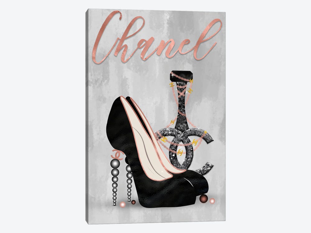 Stupell Industries Champagne Bubbly Black Heels Glam Shoe Boxes Glam Painting White Framed Art Print Wall Art, 11 x 14, Design by Amanda Greenwood