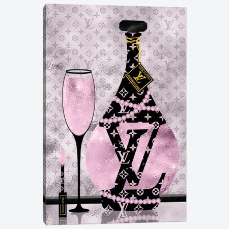 Stupell Industries Assorted Champagne Bottles Trendy Pink Paint Splatter  Graphic Art Metallic Gold Floating Framed Canvas Print Wall Art, Design by  Martina Pavlova 