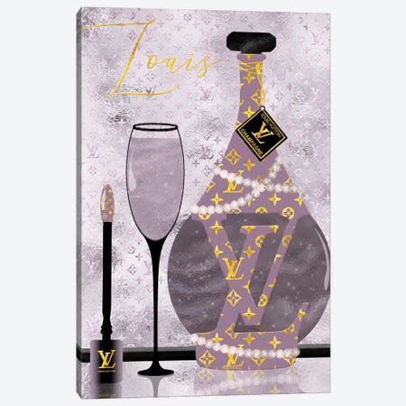 Custom Vintage LOUIS VUITTON Monogram Hand Painted Champagne Snap